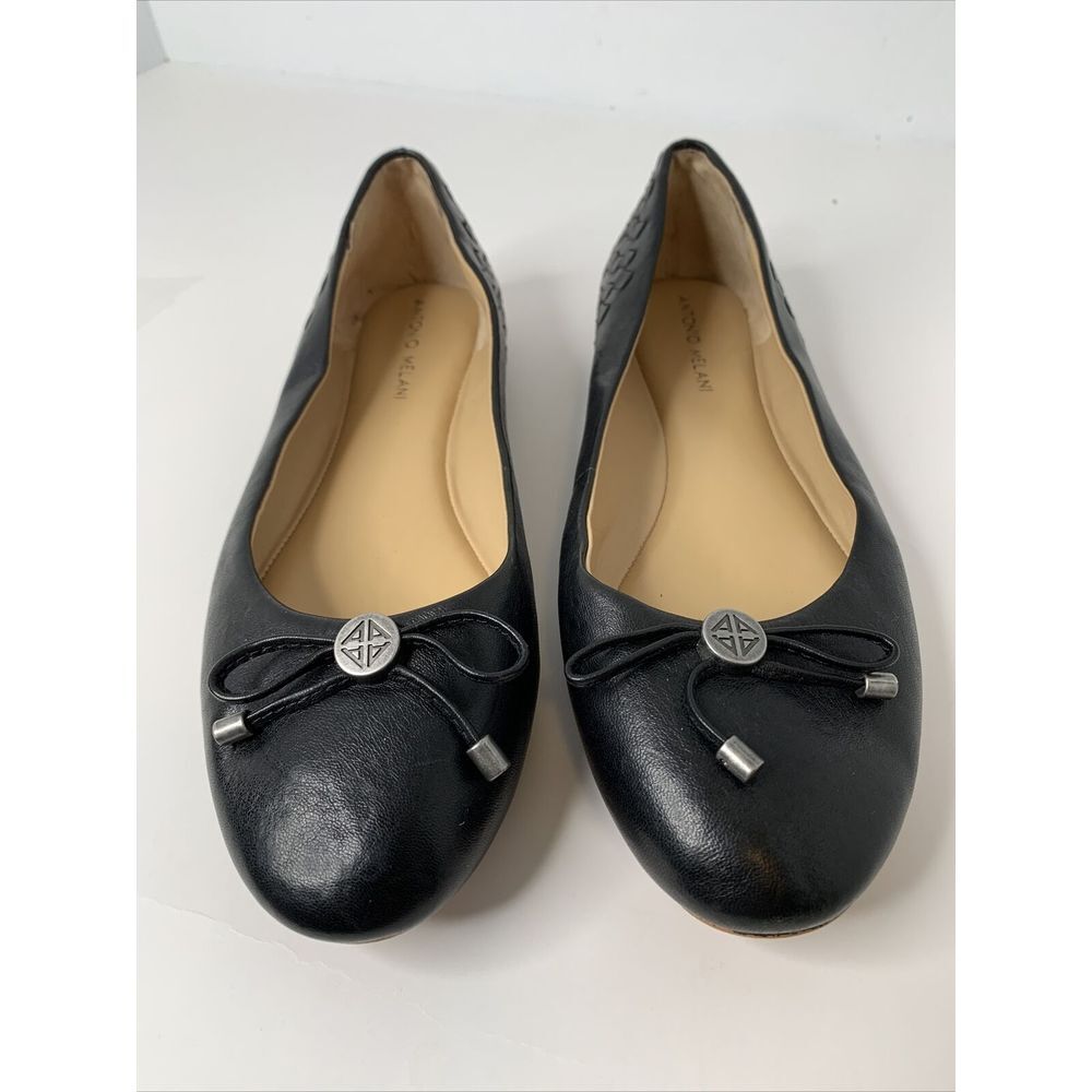 Antonio Melani Women's  Black Flat Shoes‎ with Bow Tassel Size 9.5M